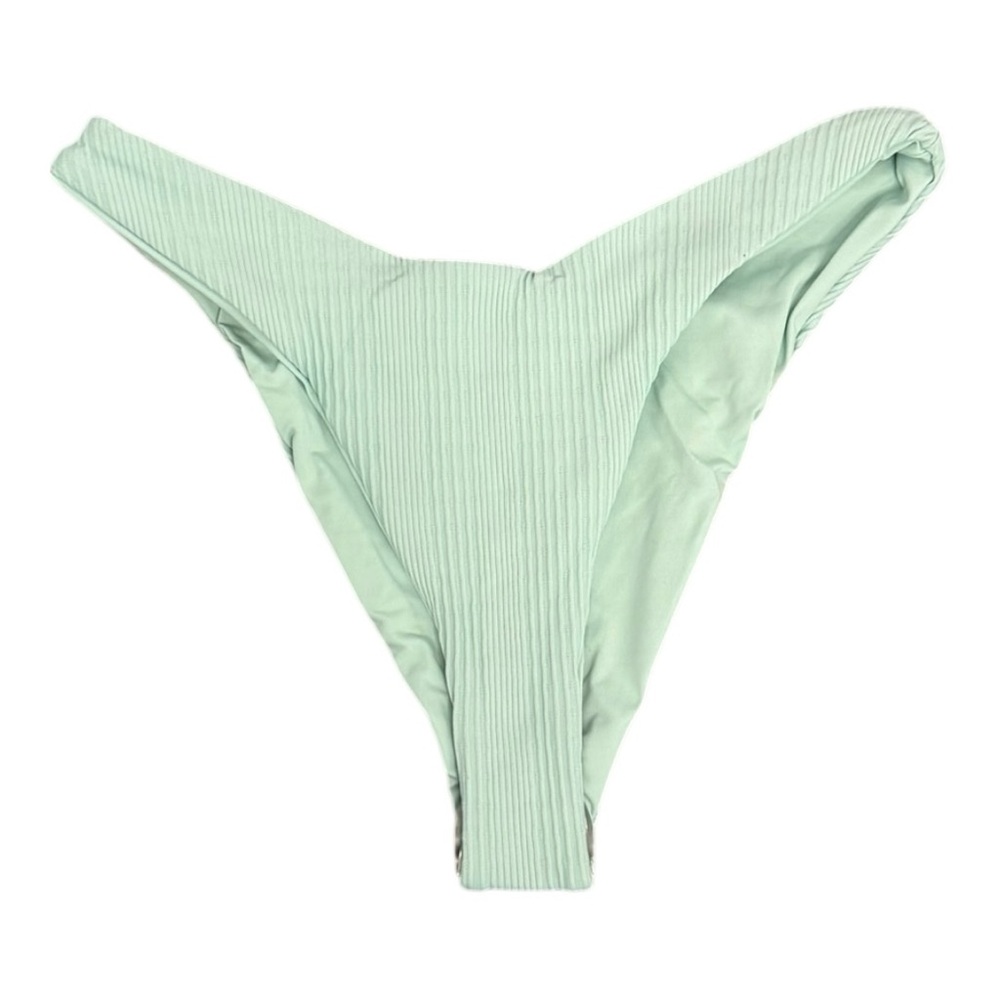 L*Space Mint Green Ribbed Cabana Bikini‎ Bottom Medium NWT